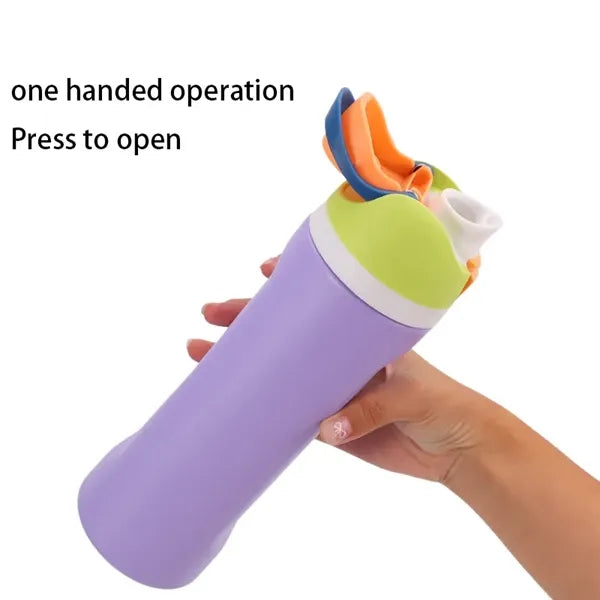24 oz. Stainless Steel Vacuum Bottle w/ Straw & Handle - 304