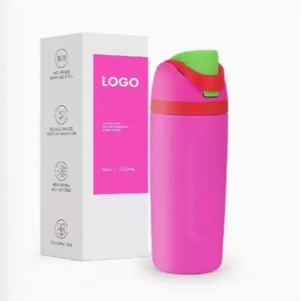24 oz. Stainless Steel Vacuum Bottle w/ Straw & Handle - 304
