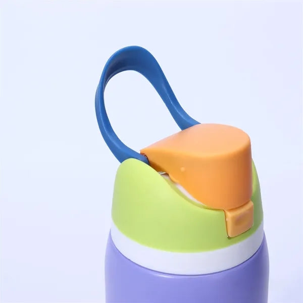 24 oz. Stainless Steel Vacuum Bottle w/ Straw & Handle - 304