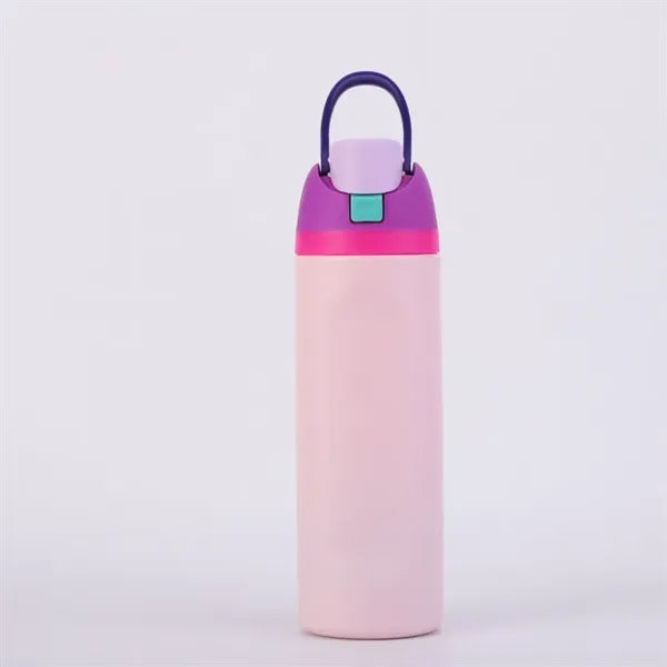 24 oz. Stainless Steel Vacuum Bottle w/ Straw & Handle - 304