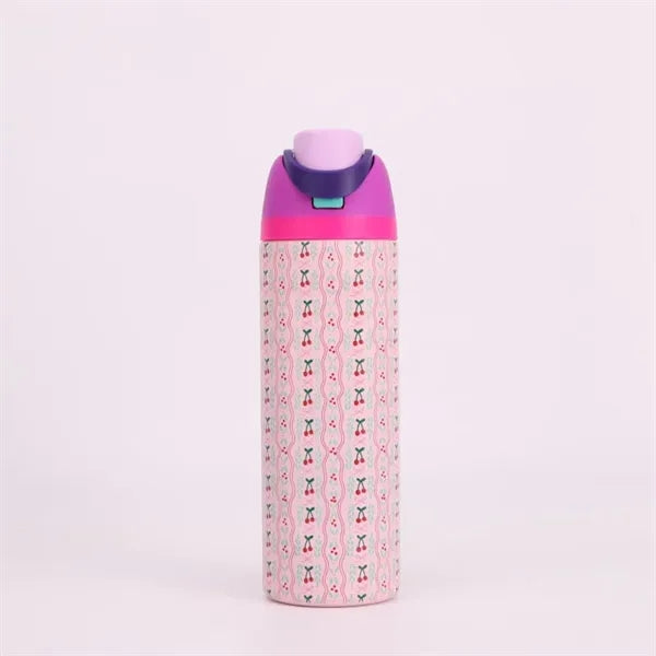 24 oz. Stainless Steel Vacuum Bottle w/ Straw & Handle - 304