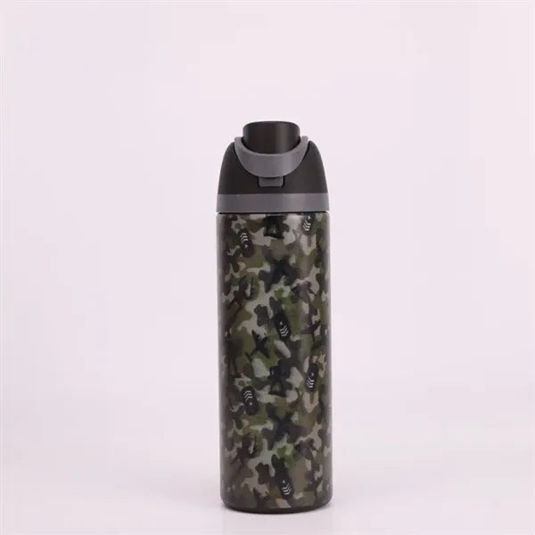 24 oz. Stainless Steel Vacuum Bottle w/ Straw & Handle - 304