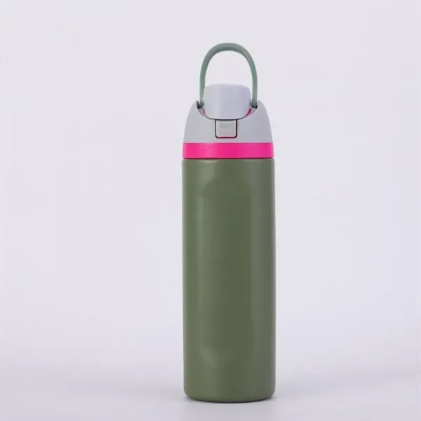 24 oz. Stainless Steel Vacuum Bottle w/ Straw & Handle - 304