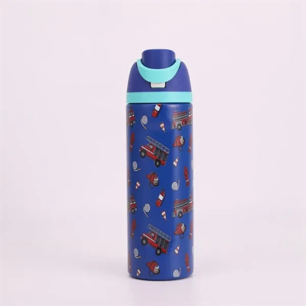 24 oz. Stainless Steel Vacuum Bottle w/ Straw & Handle - 304