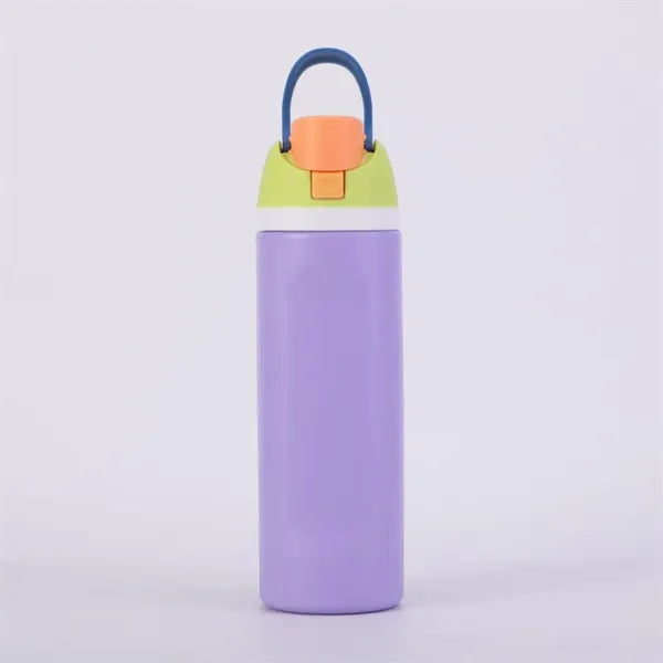 24 oz. Stainless Steel Vacuum Bottle w/ Straw & Handle - 304