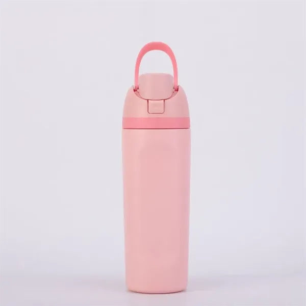 24 oz. Stainless Steel Vacuum Bottle w/ Straw & Handle - 304