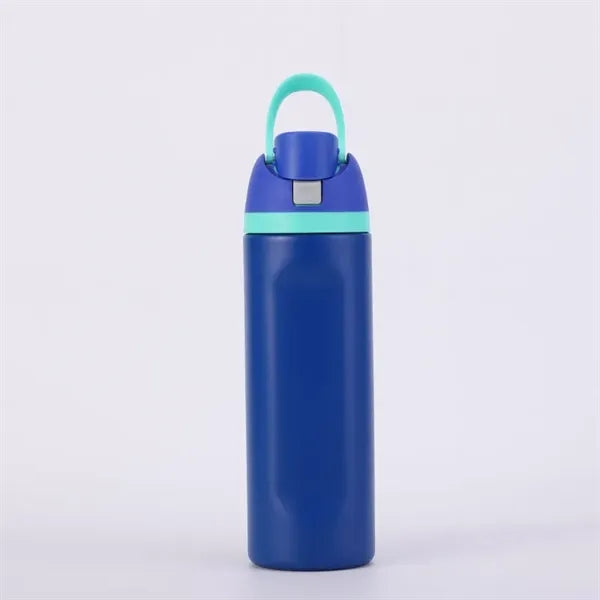 24 oz. Stainless Steel Vacuum Bottle w/ Straw & Handle - 304