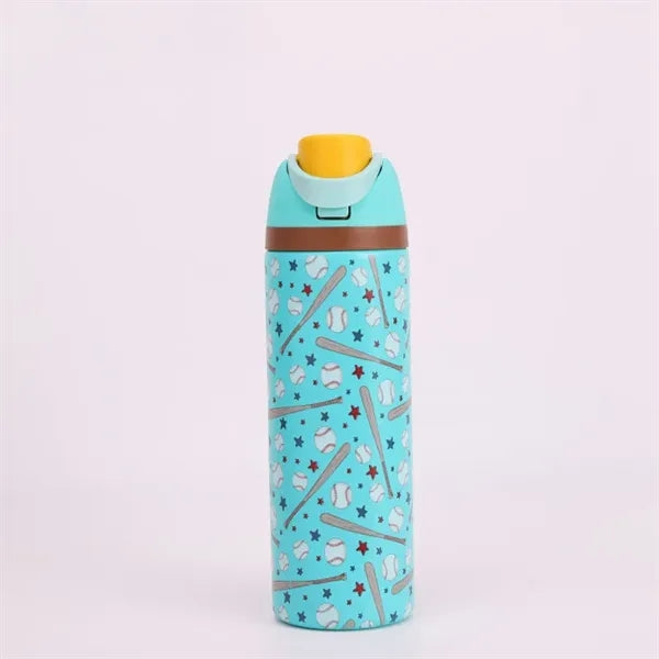 24 oz. Stainless Steel Vacuum Bottle w/ Straw & Handle - 304