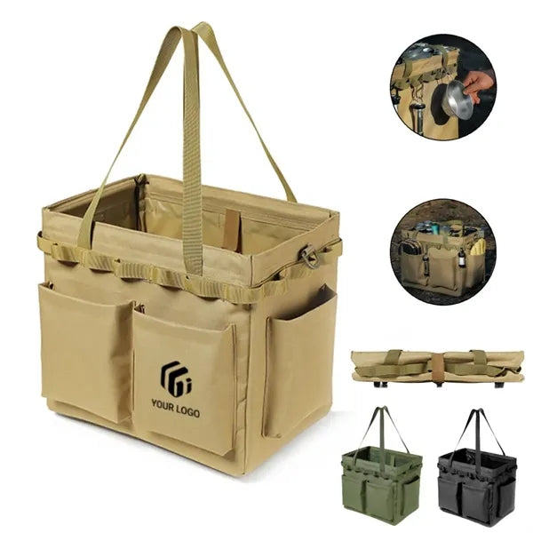 Outdoor camping travel collapsible tactical utility tote bag
