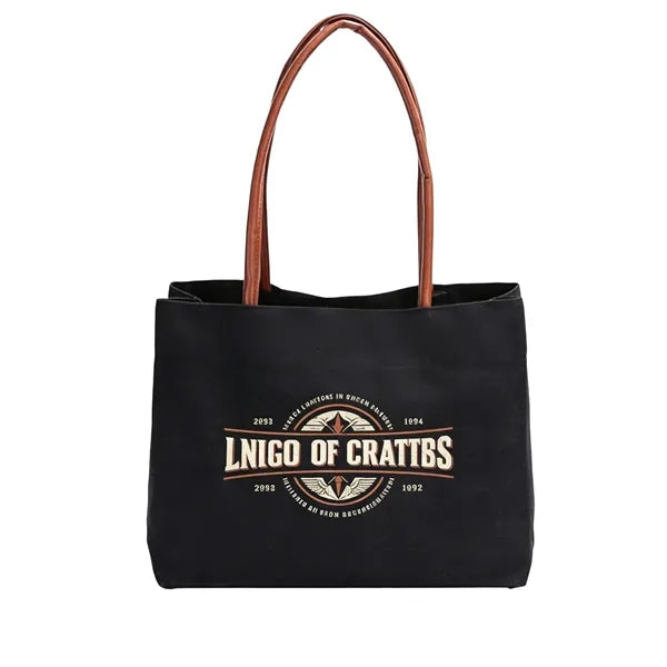 Logo Large Capacity Eco Canvas Tote Shopping Bag