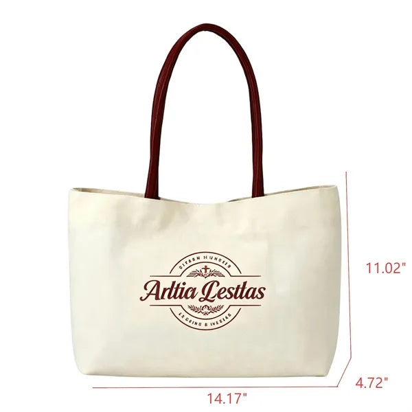 Logo Large Capacity Eco Canvas Tote Shopping Bag