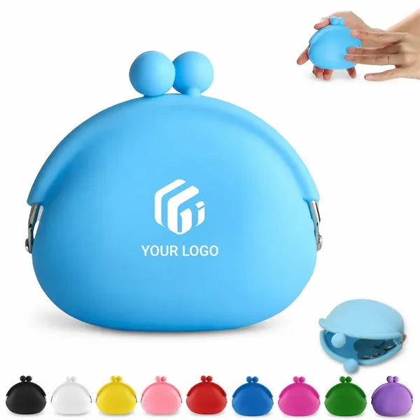 Cute candy color portable silicone key bag coin purse