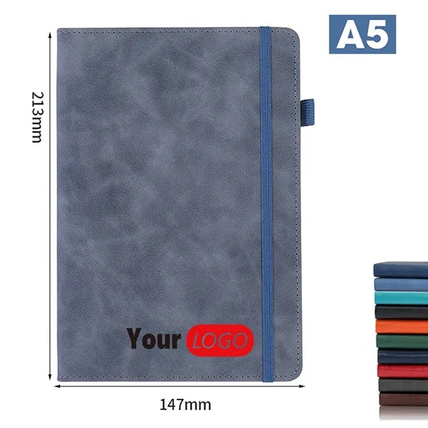 A5 Business Notebook With Elastic Band & Pen Holder
