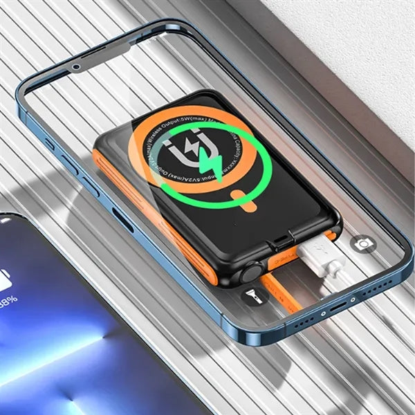 5000mAh Magnetic Solar Wireless Power Bank with Flashlight