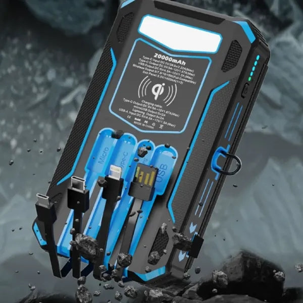 20000mAh Solar Power Bank with Wireless & LED Light