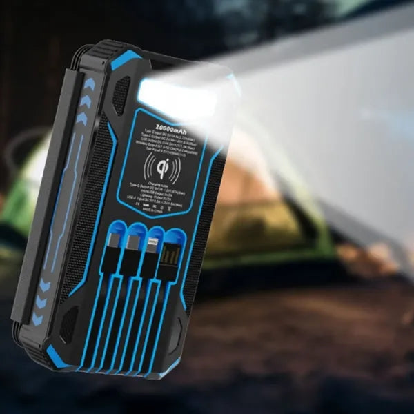 20000mAh Solar Power Bank with Wireless & LED Light