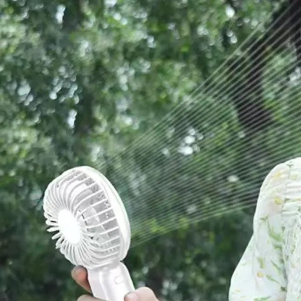 Mini Handheld Fan with LED Display & USB Rechargeable Design
