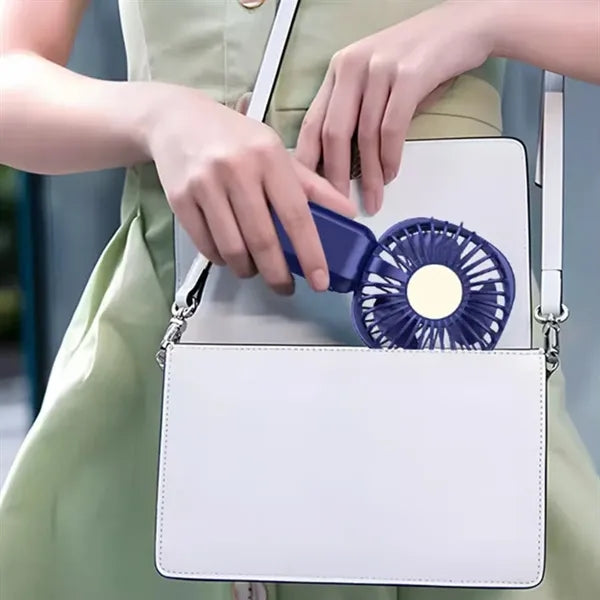 Mini Handheld Fan with LED Display & USB Rechargeable Design