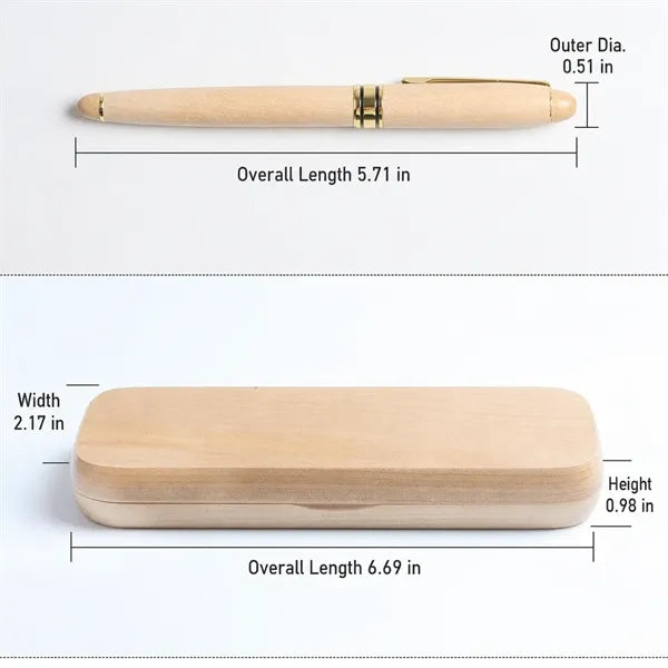Wooden Ballpoint Pen Set with Gift Box