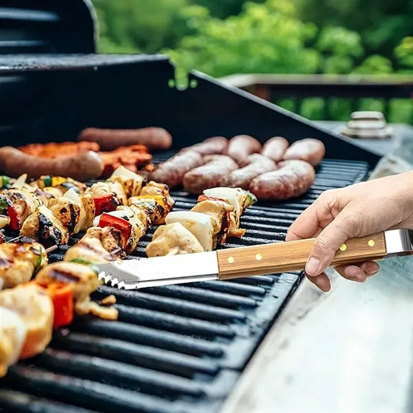 3-Piece Stainless Steel BBQ Tool Set w/ Handles & Case