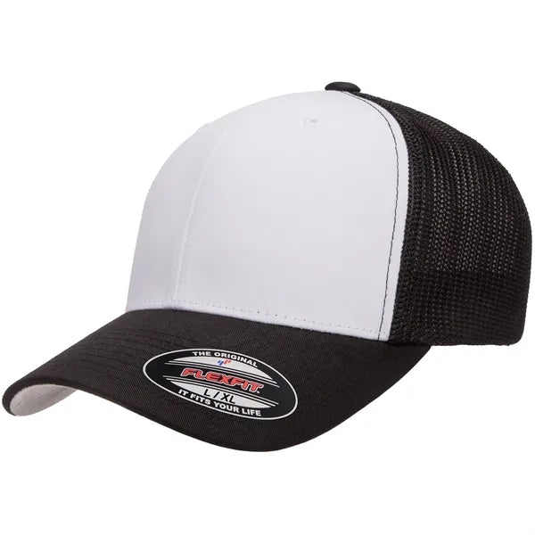 Flexfit Trucker Mesh White Front Fitted Cap