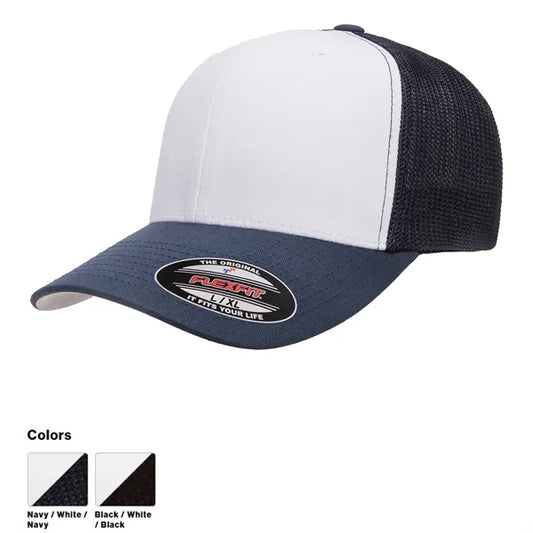 Flexfit Trucker Mesh White Front Fitted Cap