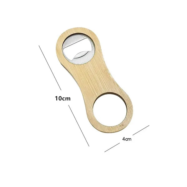 Eco-Friendly Bamboo Wood Bottle Opener w/Hanging Loop Handle