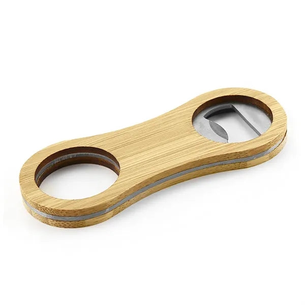 Eco-Friendly Bamboo Wood Bottle Opener w/Hanging Loop Handle