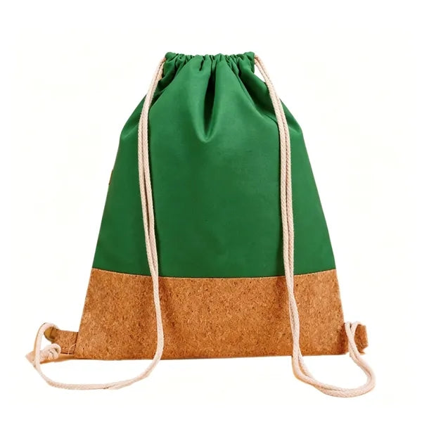 Cork Spliced Canvas Drawstring Bag, Sports Backpack