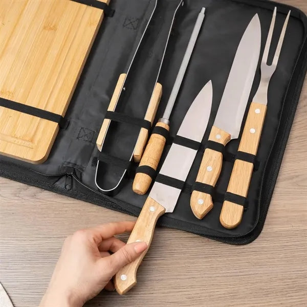 BBQ & Carving Knife Set with Cutting Board in Carrying Case