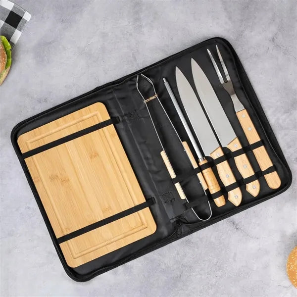 BBQ & Carving Knife Set with Cutting Board in Carrying Case