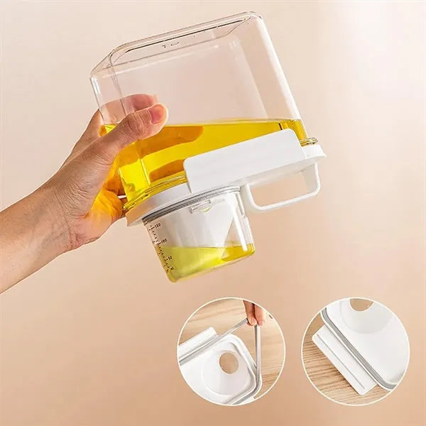 Dry Food Storage Container w/ Pour Spout & Measuring Cup Lid