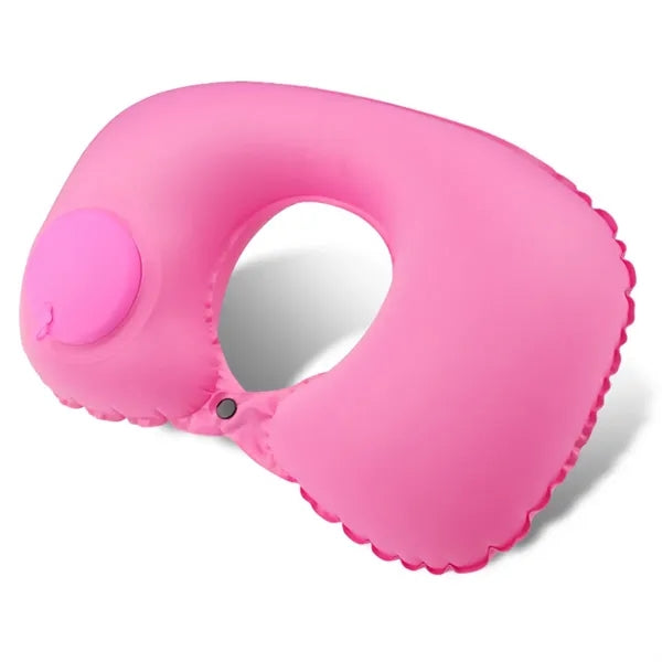 Milk Silk Inflatable U-Shaped Travel Neck Pillow, Portable