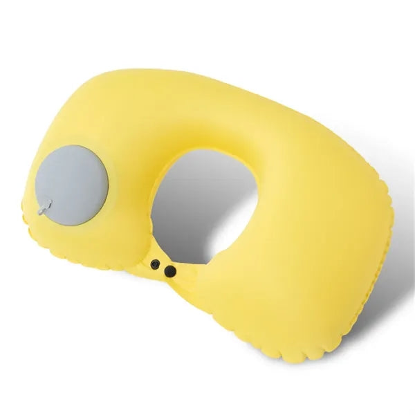 Milk Silk Inflatable U-Shaped Travel Neck Pillow, Portable