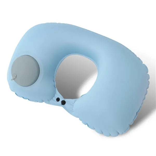 Milk Silk Inflatable U-Shaped Travel Neck Pillow, Portable