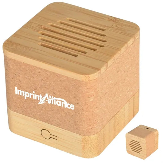 Wireless Square Bamboo & Cork Eco Friendly Portable Speaker