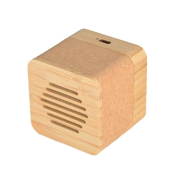 Wireless Square Bamboo & Cork Eco Friendly Portable Speaker