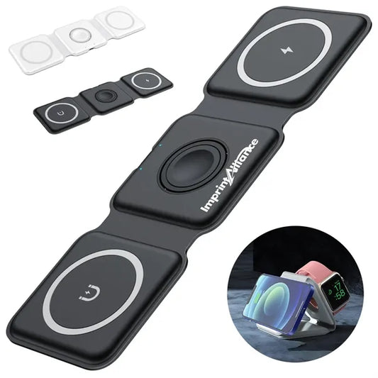 Magnetic Three-In-One Foldable Wireless Charging Station