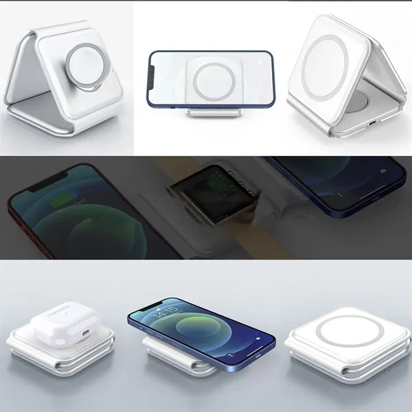 Magnetic Three-In-One Foldable Wireless Charging Station