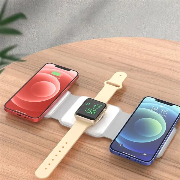 Magnetic Three-In-One Foldable Wireless Charging Station