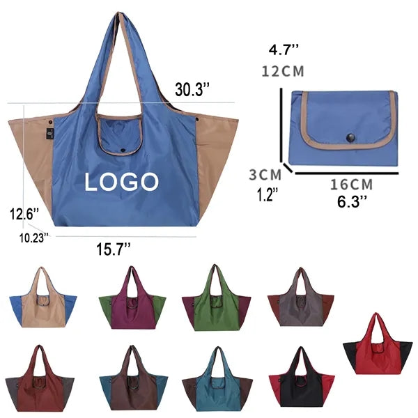 2 Tone Lightweight Portable Folding Ripstop Tote
