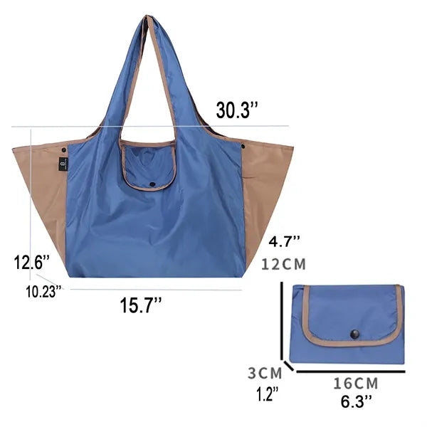 2 Tone Lightweight Portable Folding Ripstop Tote