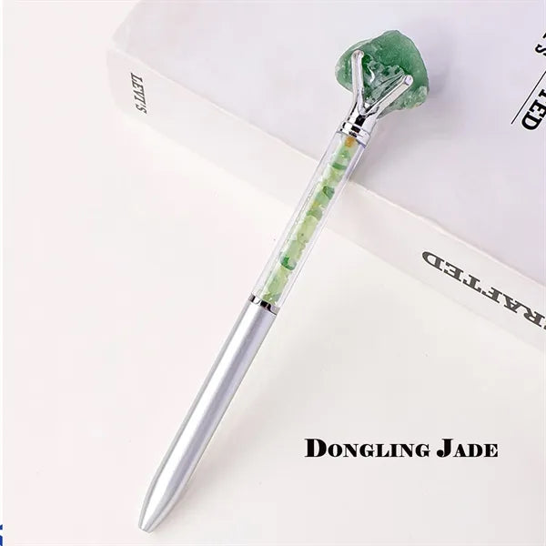Natural Quartz Crystals Top Ballpoint Pen