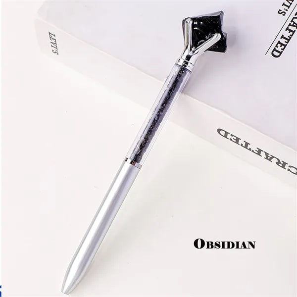 Natural Quartz Crystals Top Ballpoint Pen