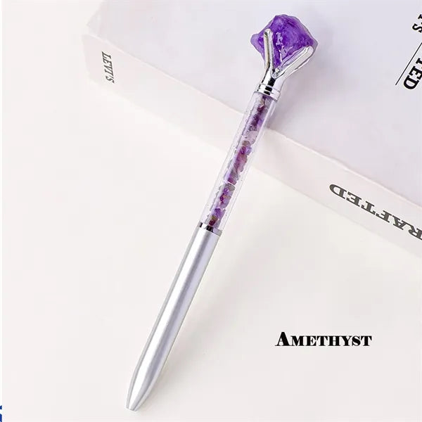 Natural Quartz Crystals Top Ballpoint Pen