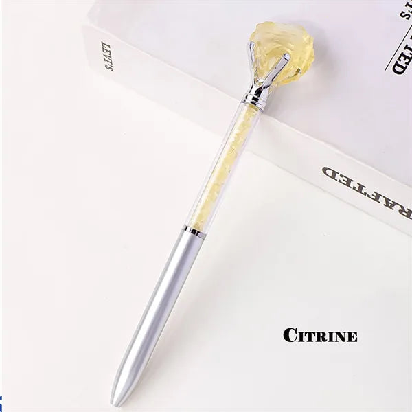 Natural Quartz Crystals Top Ballpoint Pen