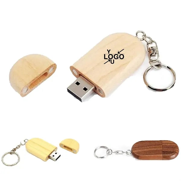 EcoWood Keychain Flash Drive