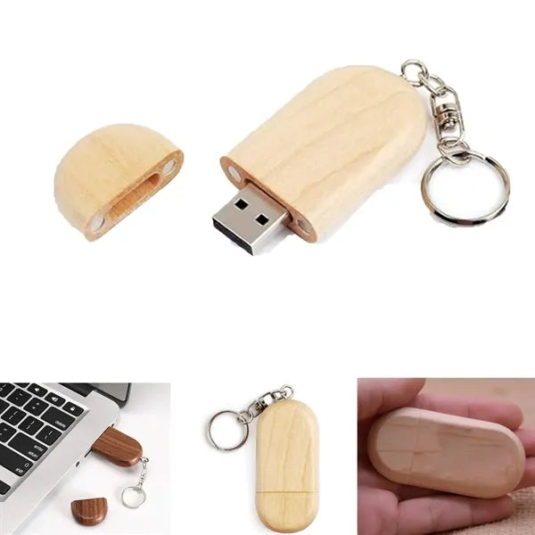 EcoWood Keychain Flash Drive