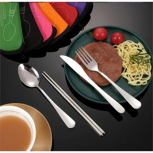 Outdoor Portable Stainless Steel Cutlery Set