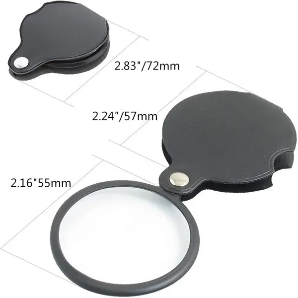 5X Mini Magnifying Glass Folding Pocket Magnifier